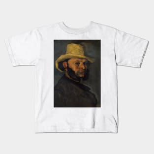 Gustave Boyer in a Straw Hat by Paul Cezanne Kids T-Shirt